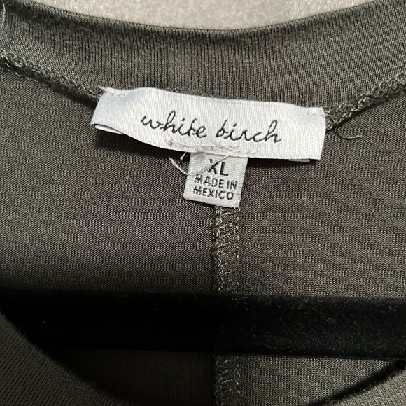 XL White Birch Olive Green Dolman Sleeve Top - Picture 3 of 5